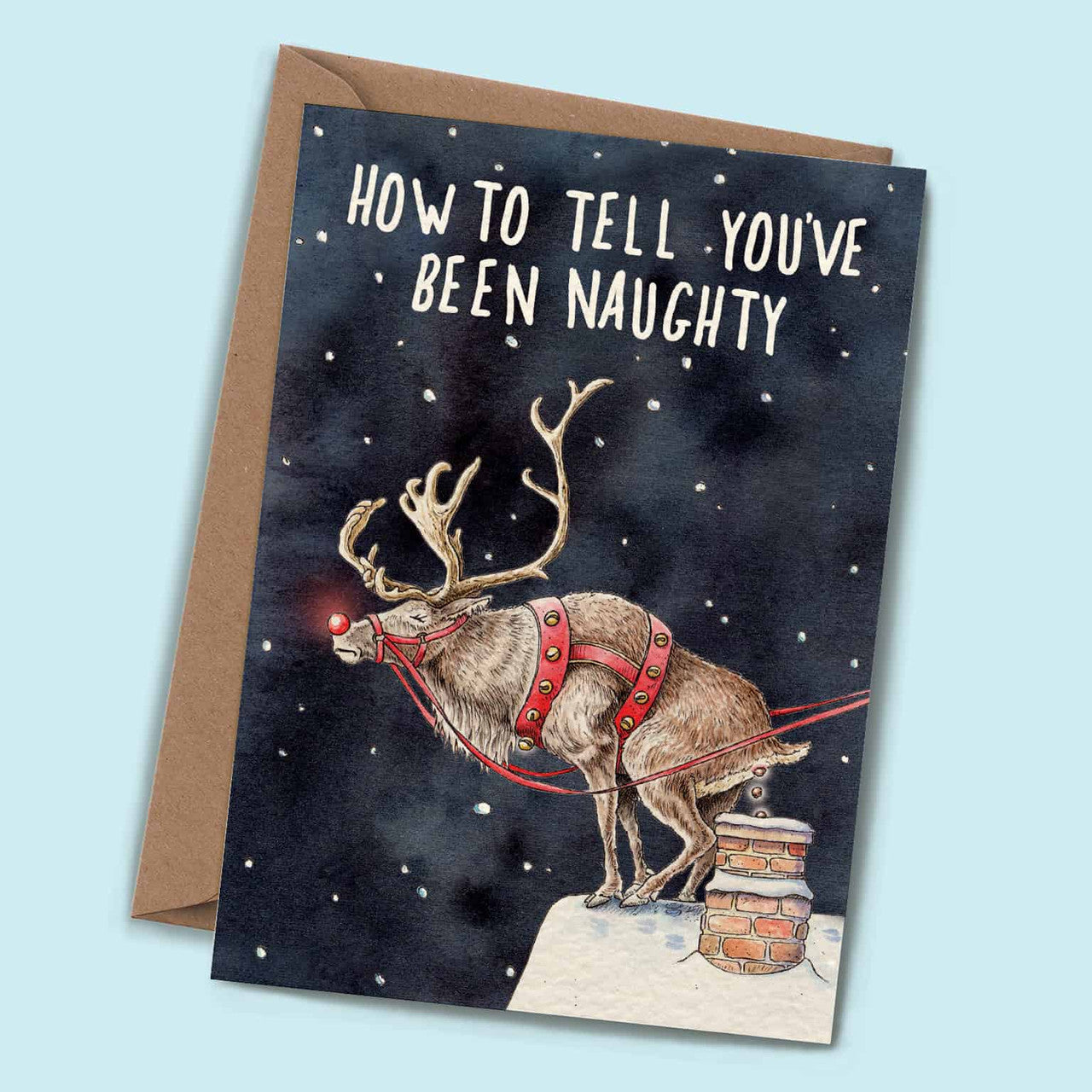 Bewilderbeest Christmas card REINDEER naughty