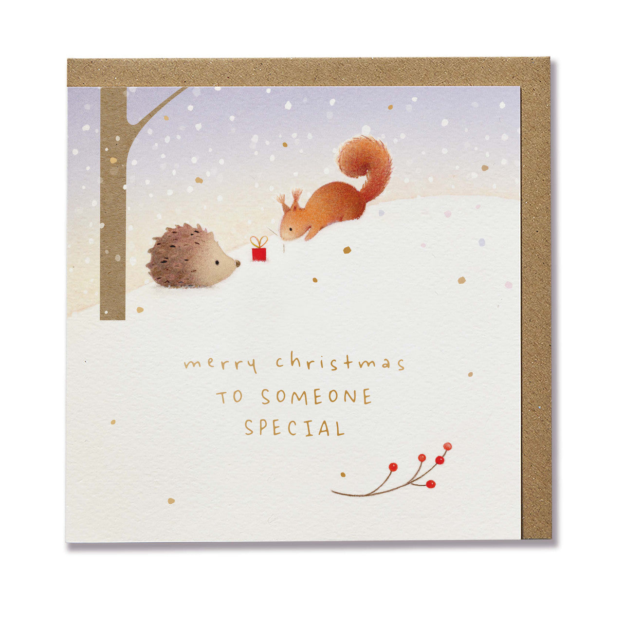 Ginger Betty Christmas card HEDGEHOG SQUIRREL