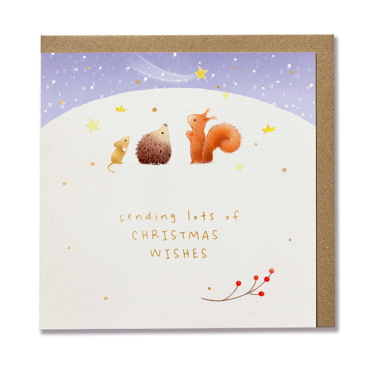 Ginger Betty Christmas card HEDGEHOG MOUSE SQUIRREL