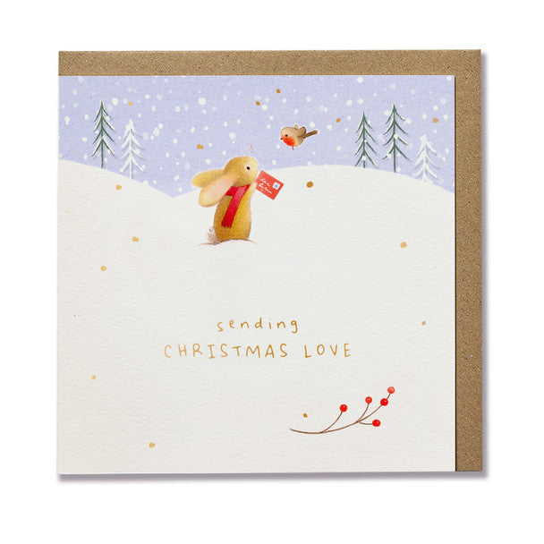 Ginger Betty Christmas card RABBIT ROBIN