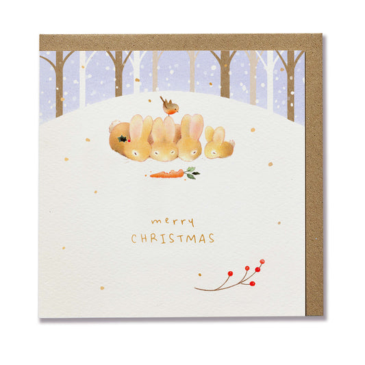 Ginger Betty Christmas card RABBITS ROBIN