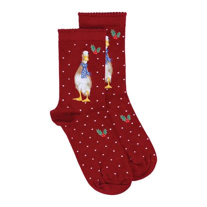 Wrendale Designs Christmas Socks Medium DUCK