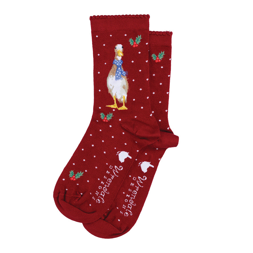 Wrendale Designs Christmas Socks Medium DUCK