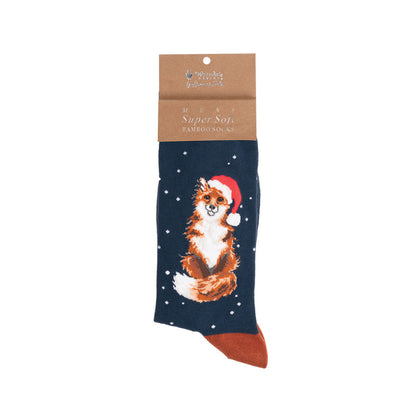 Wrendale Designs Christmas Socks Large FOX