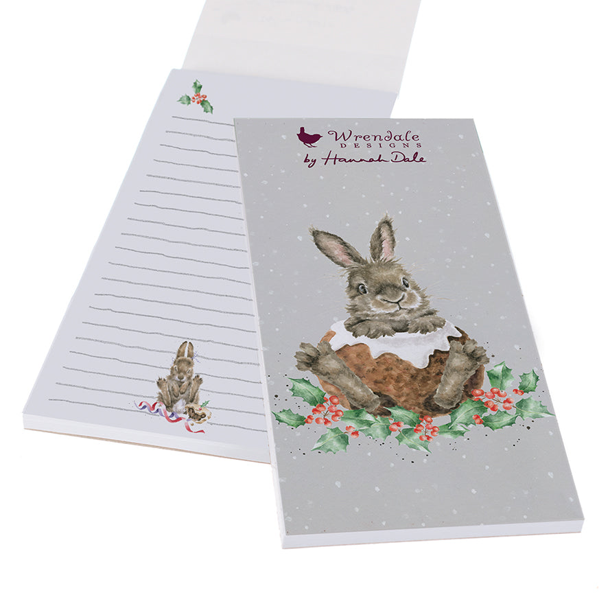 Wrendale Designs Christmas Shopping Pad RABBIT pudding