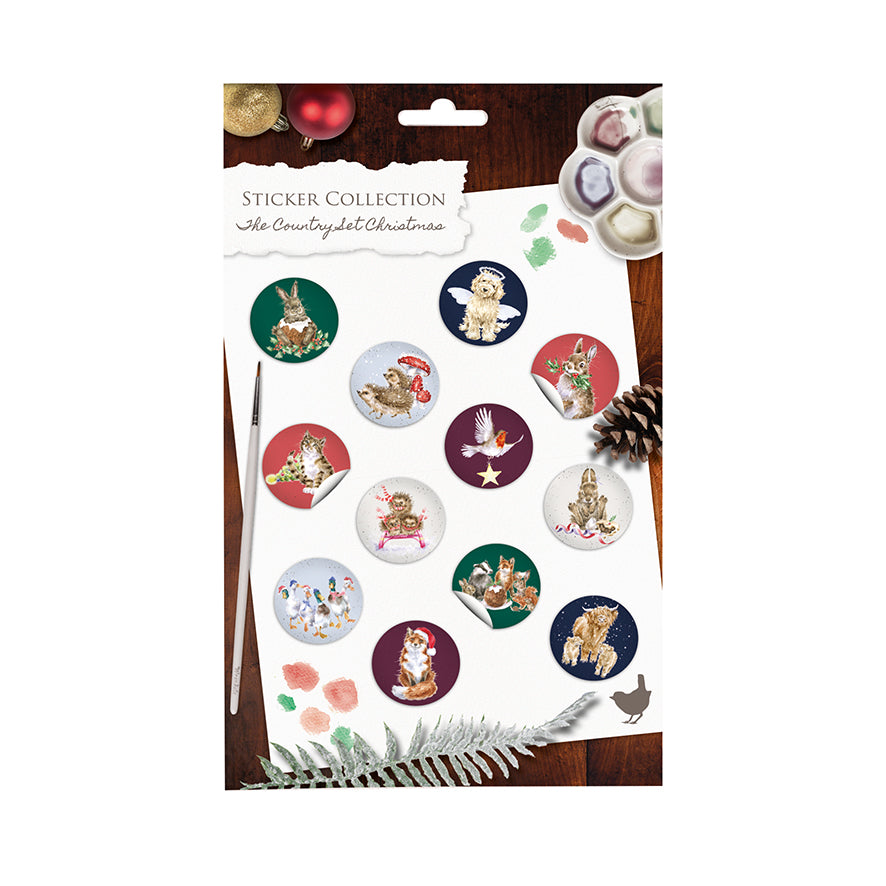 Wrendale Designs Christmas Stickers COUNTRY SET