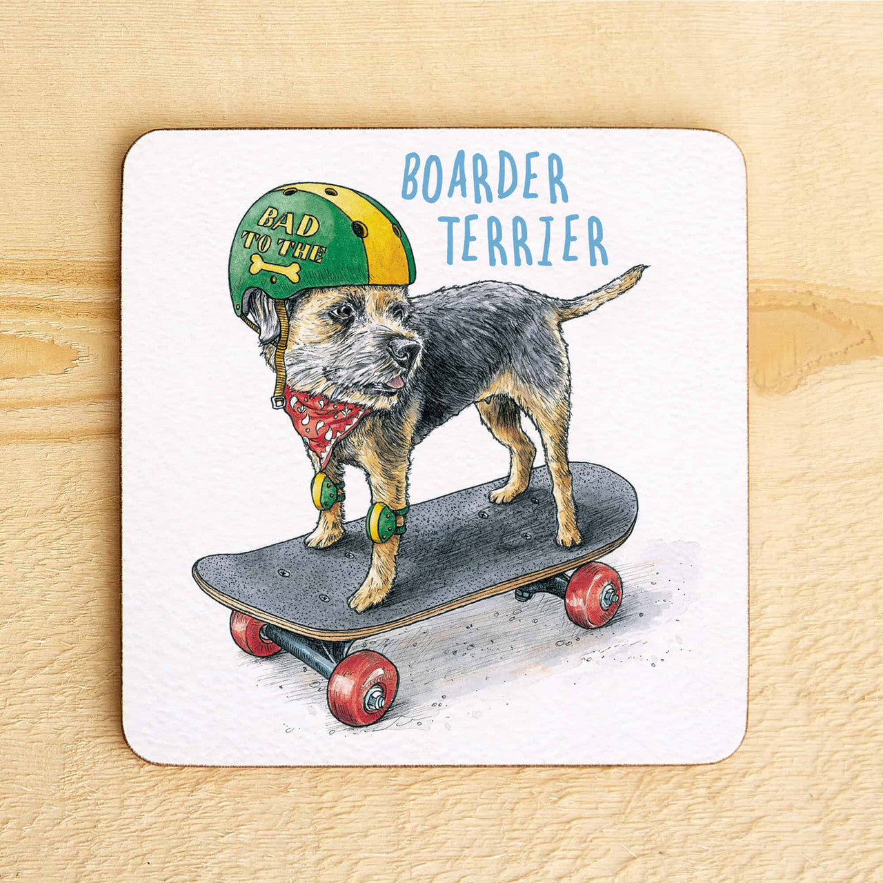 Bewilderbeest coaster BORDER TERRIER skate board