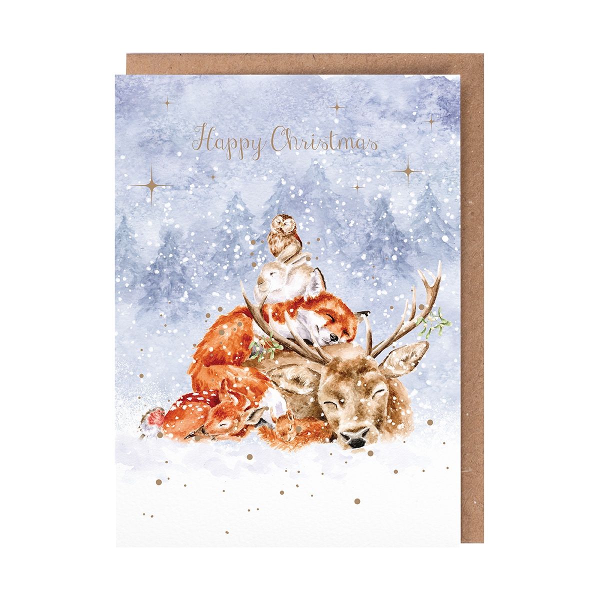 Wrendale Designs Christmas Cards pk-8 DEER OWL