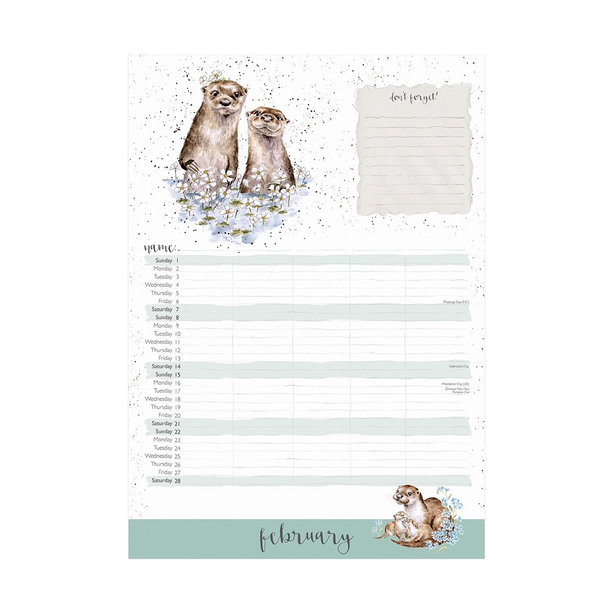 Wrendale Designs 2026 Calendar Organiser COUNTRY SET