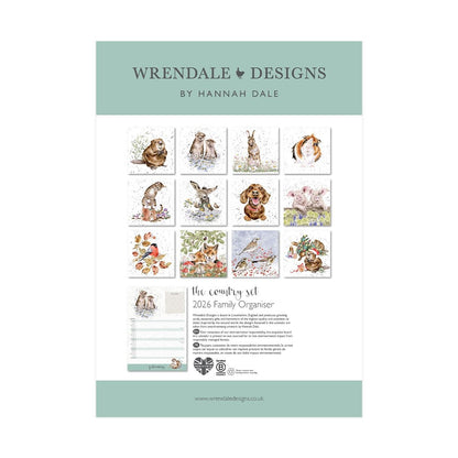 Wrendale Designs 2026 Calendar Organiser COUNTRY SET