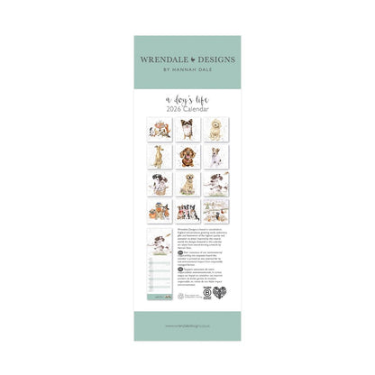 Wrendale Designs 2026 Calendar Slim A DOG'S LIFE
