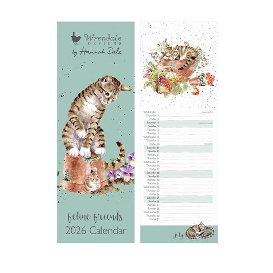 Wrendale Designs 2026 Calendar Slim FELINE FRIENDS