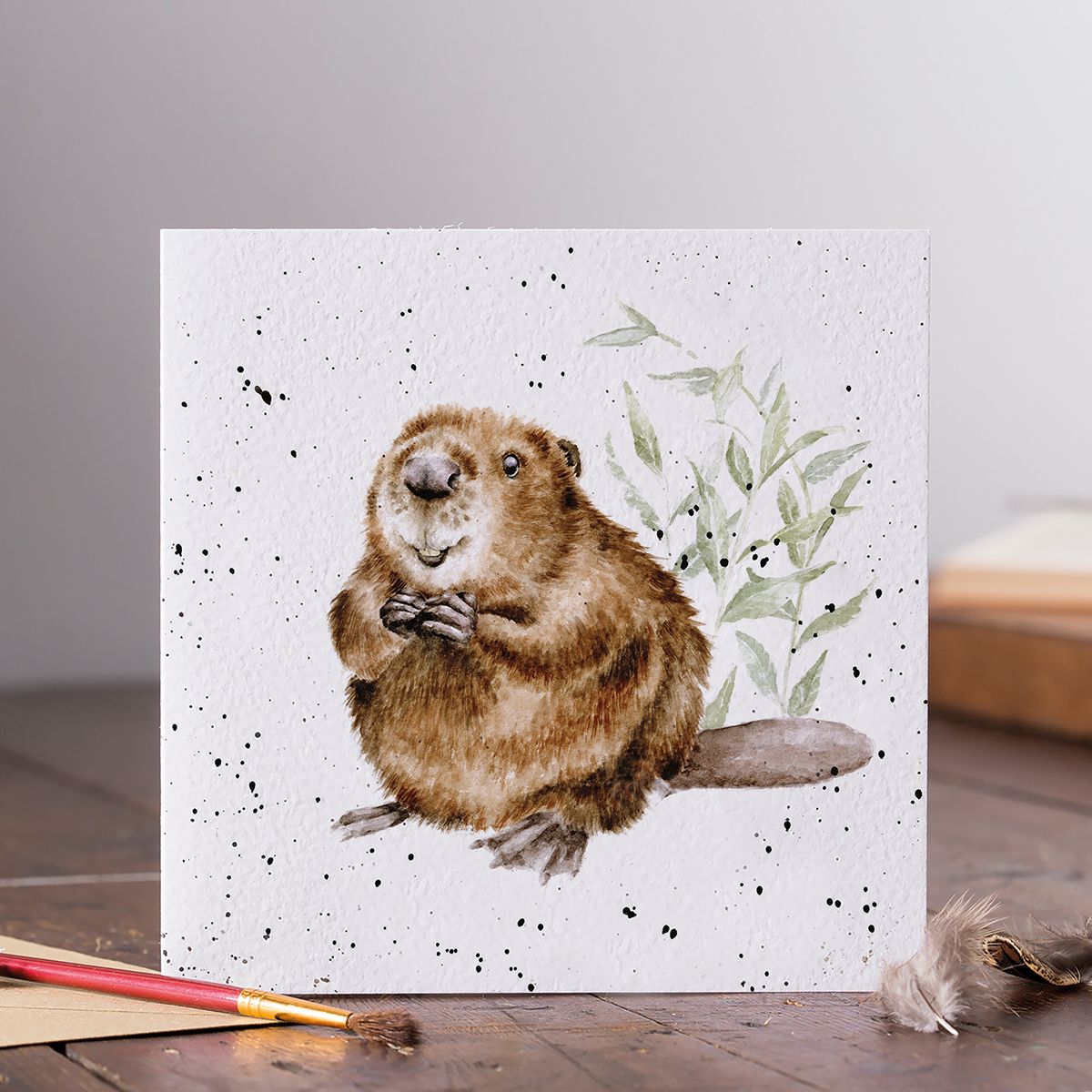 Wrendale Designs card Country Set THE ARBORIST beaver