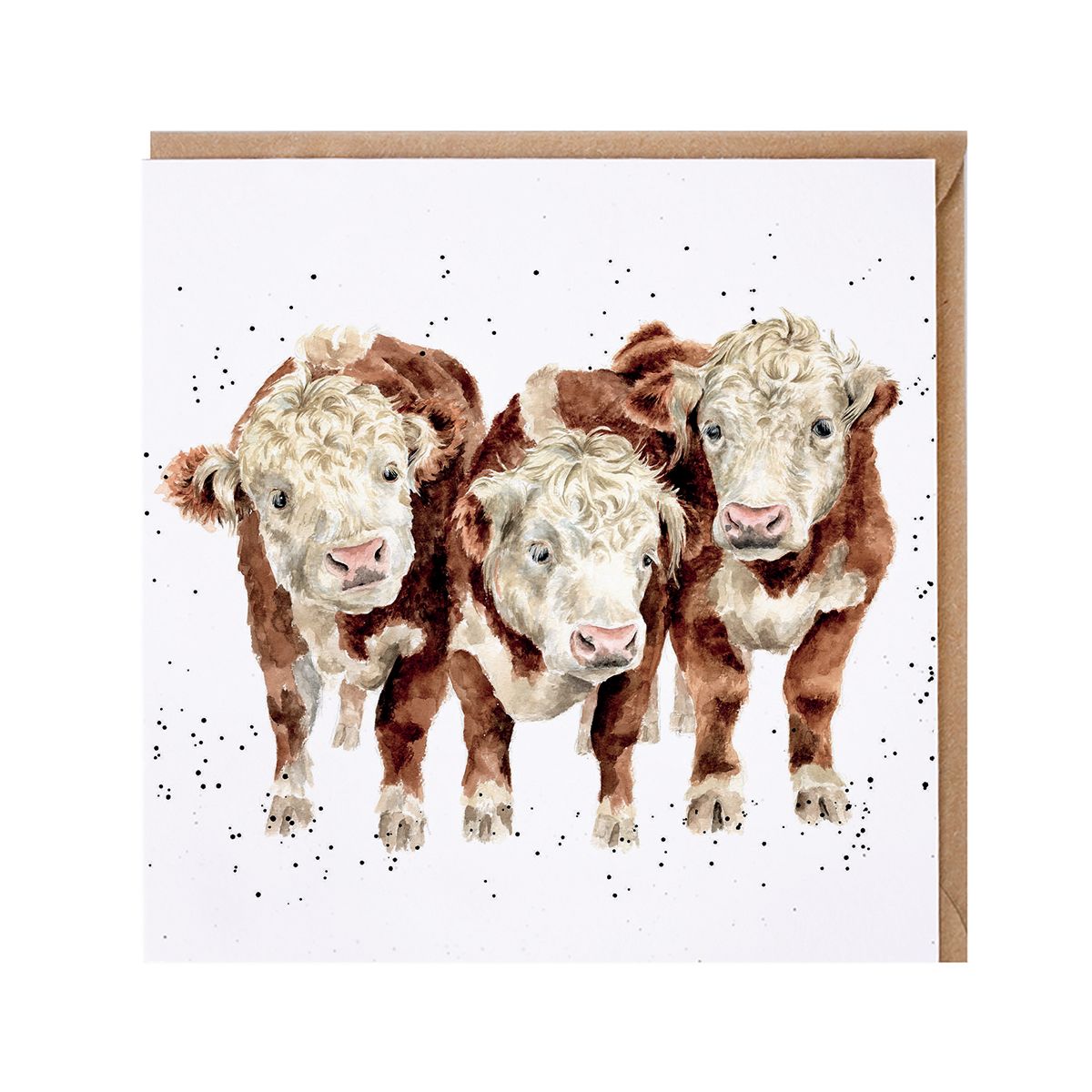 Wrendale Designs card Country Set PADDY PERCY & PEDRO Herefords