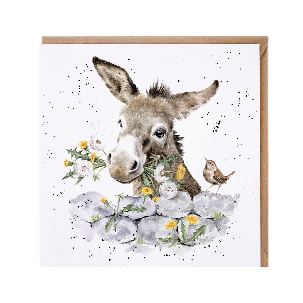 Wrendale Designs card Country Set FINE & DANDY donkey dandelions
