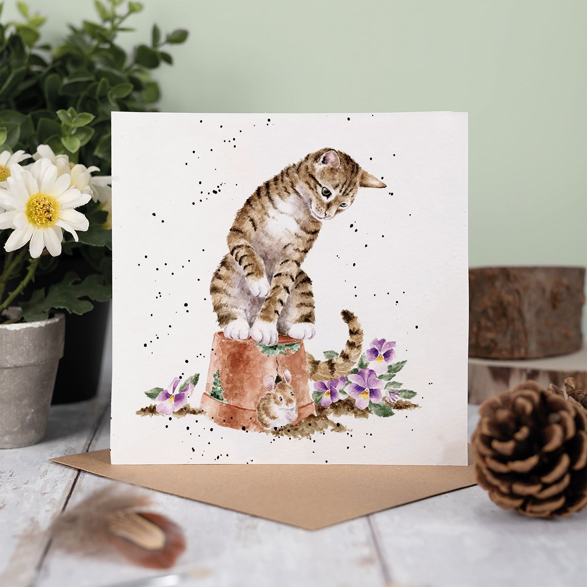 Wrendale Designs card Country Set HIDE & SQUEAK cat mouse