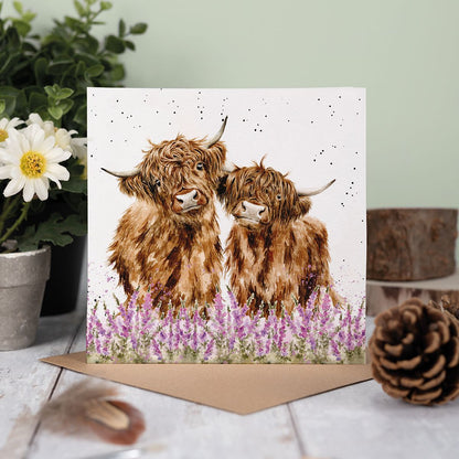 Wrendale Designs card Country Set GENTLE GIANTS highland cattle