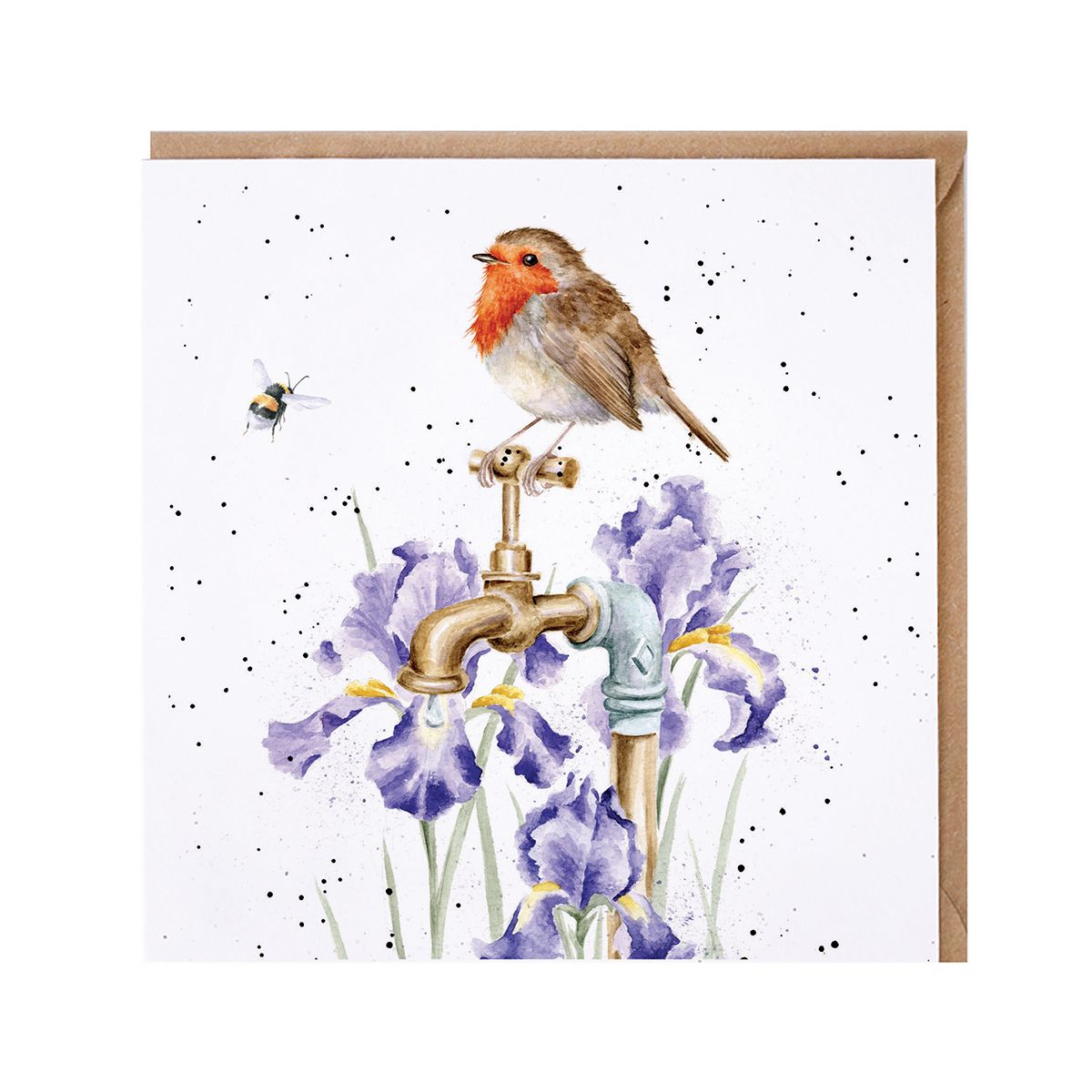 Wrendale Designs card Country Set THE GARDENER'S GUEST robin bee