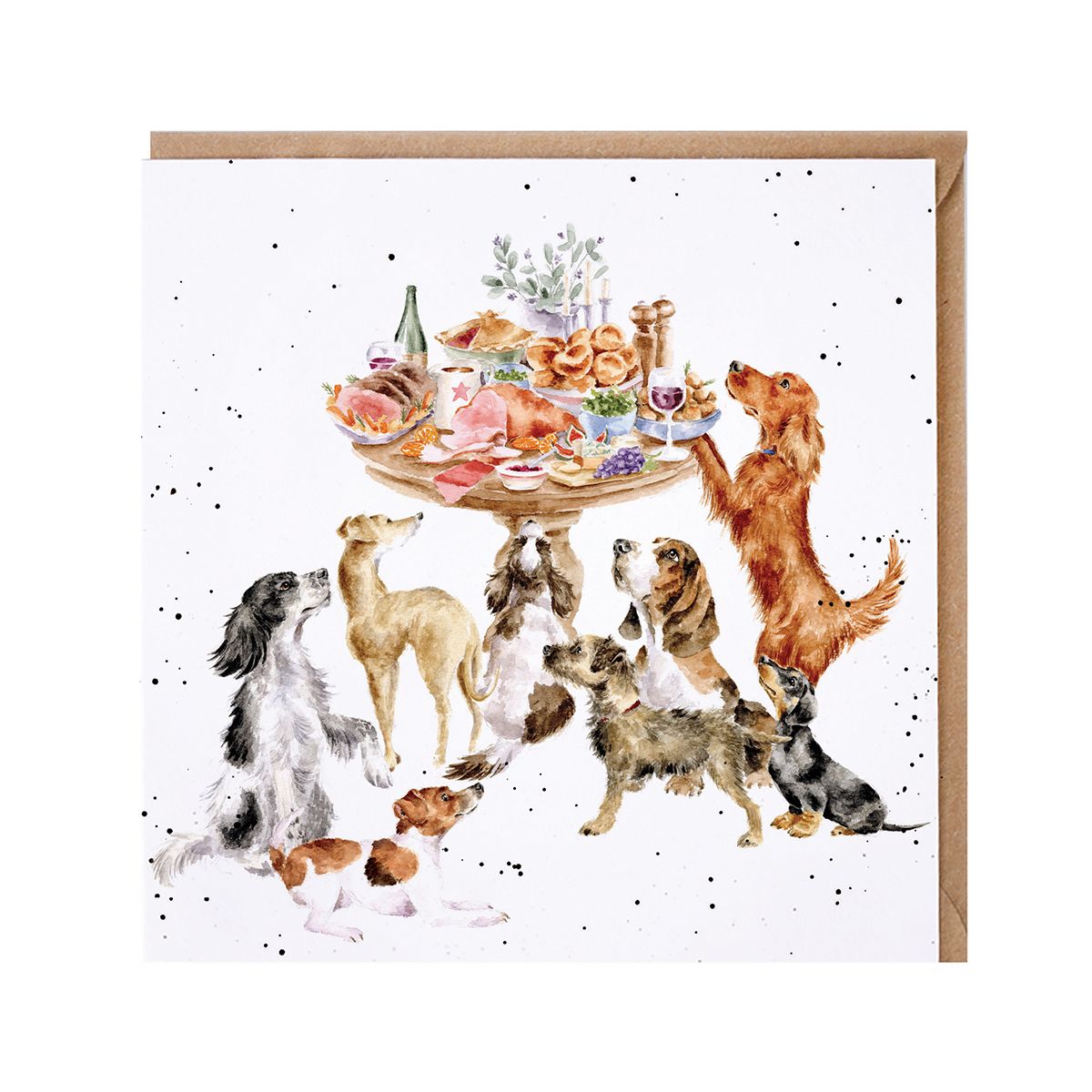 Wrendale Designs card Country Set SUNDAY LUNCH dogs eight