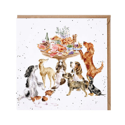 Wrendale Designs card Country Set SUNDAY LUNCH dogs eight
