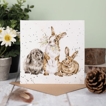 Wrendale Designs card Country Set ALL EARS rabbits three dandelion