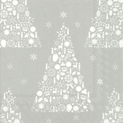 Christmas Napkins silver MERRY CHRISTMAS