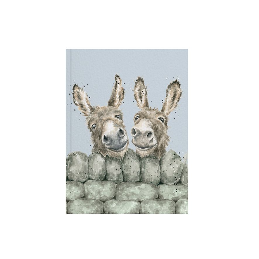 Wrendale Designs Notebook A6 DONKEYS on blue