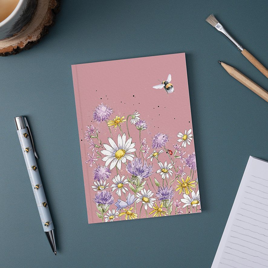 Wrendale Designs Notebook A6 BEE flowers ladybird