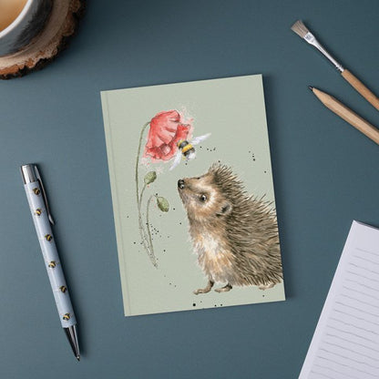 Wrendale Designs Notebook A6 HEDGEHOG bee poppy