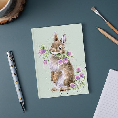 Wrendale Designs Notebook A6 RABBIT clover