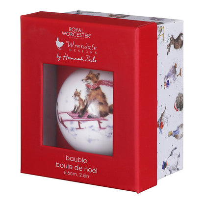 Wrendale Designs Christmas Bauble FOXES