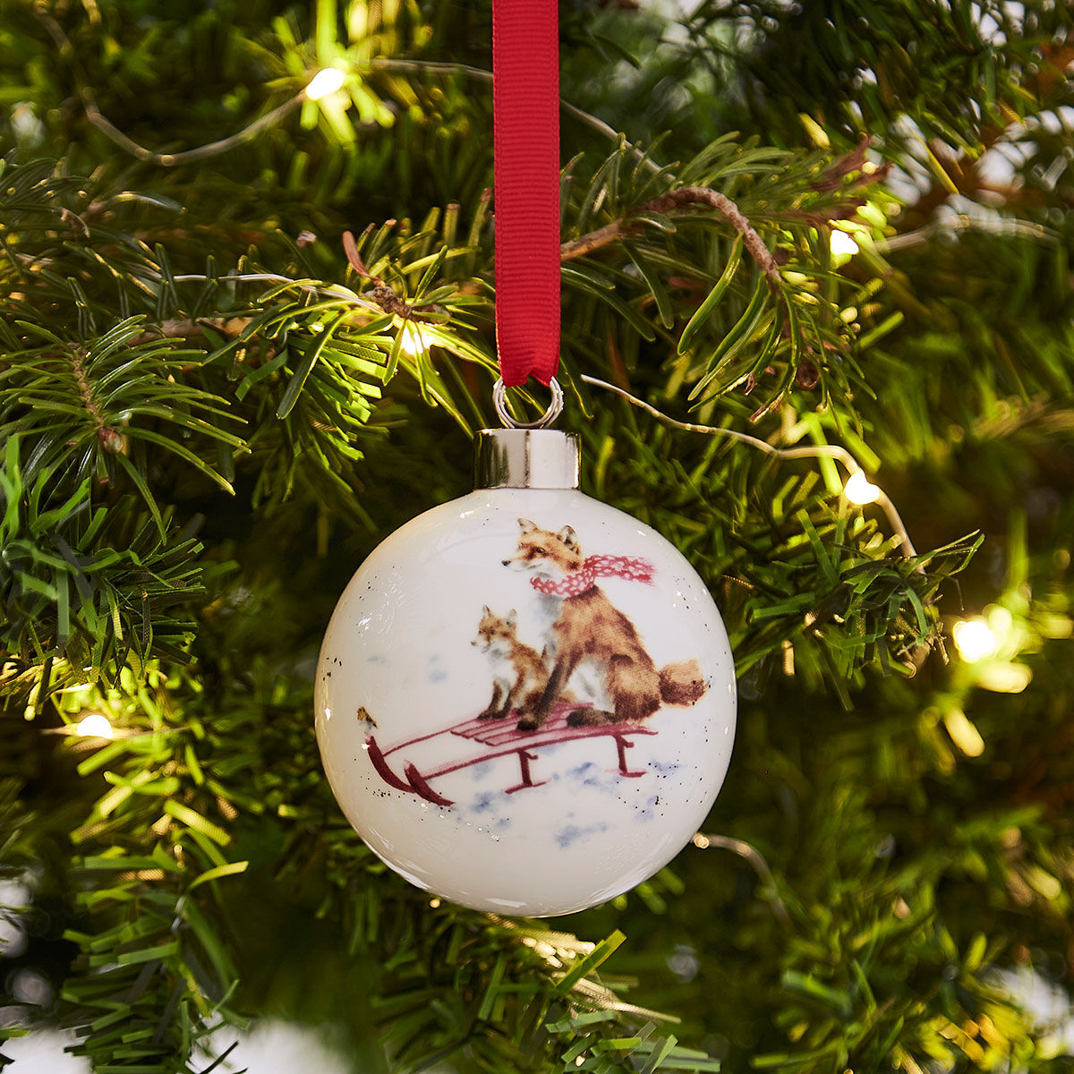 Wrendale Designs Christmas Bauble FOXES