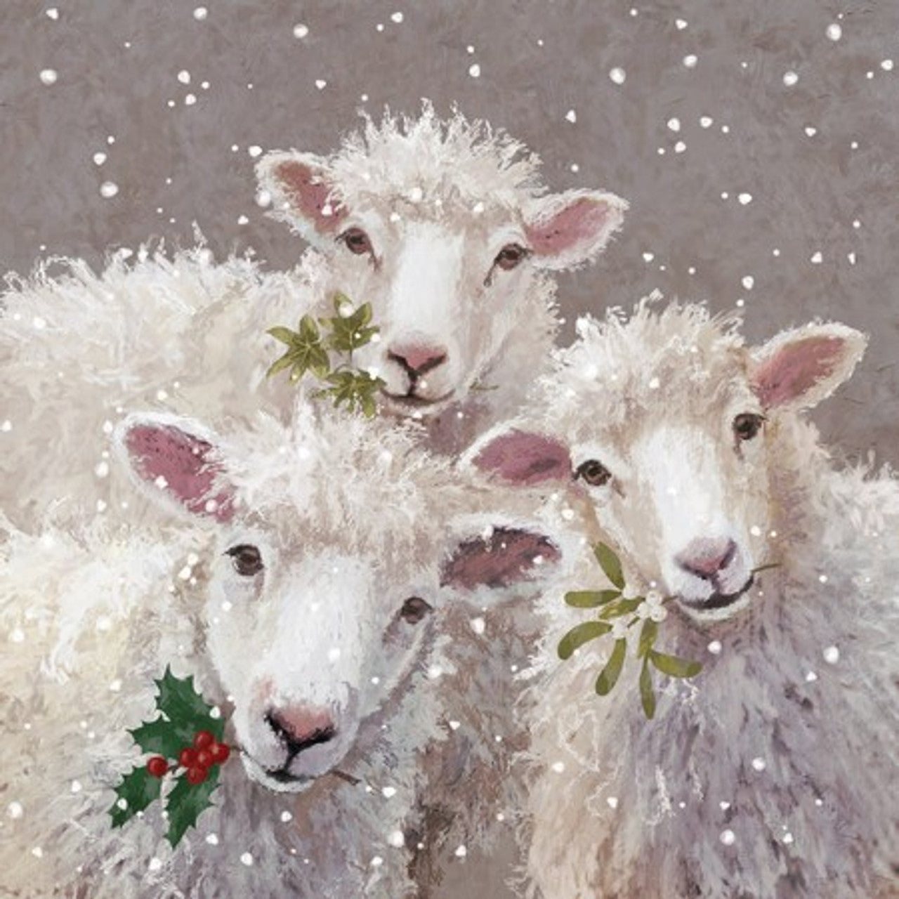 Christmas Napkins silver SHEEP three