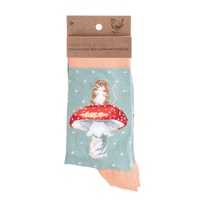 Wrendale Designs Socks Medium MOUSE mushroom