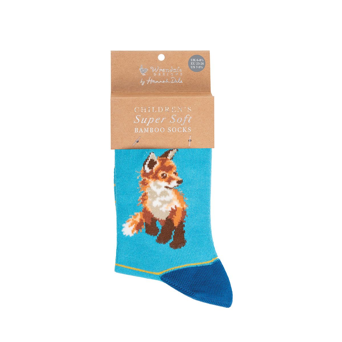 Wrendale Socks Kids 2-4 years FOX blue