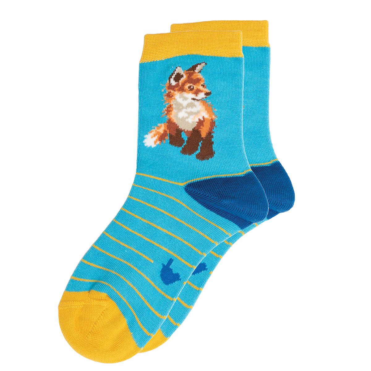 Wrendale Socks Kids 2-4 years FOX blue