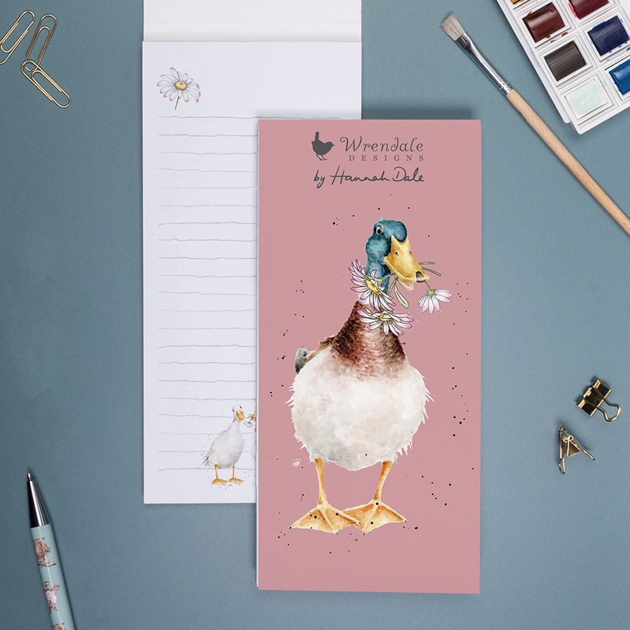 Wrendale Designs Shopping Pad magnetic DUCK flowers