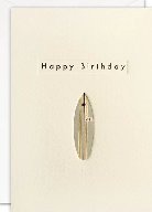 James Ellis Birthday card SURFBOARD gold embossed