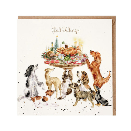 Wrendale Designs Christmas Card single DOGS noses know