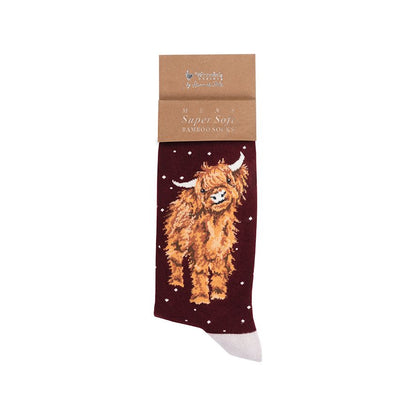 Wrendale Designs Christmas Socks Large HIGHLAND COW