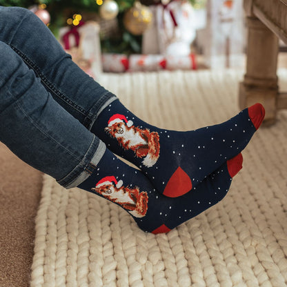 Wrendale Designs Christmas Socks Large FOX