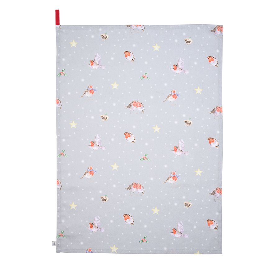 Wrendale Designs Christmas Tea Towel ROBINS