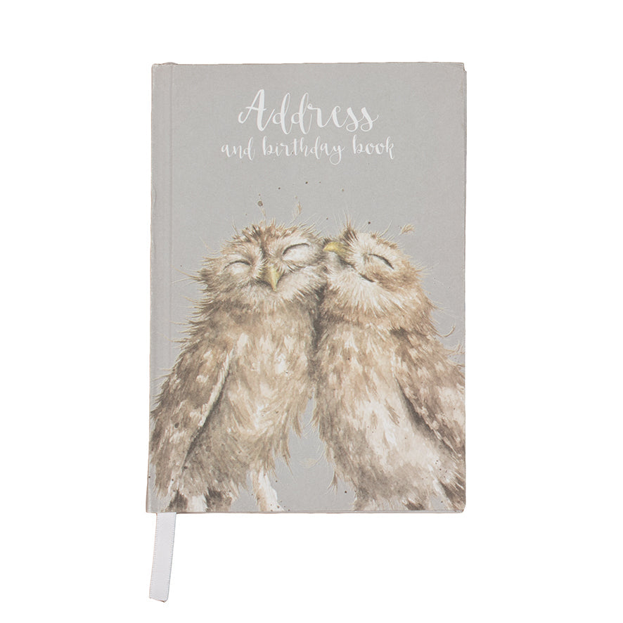 Wrendale Designs Address and Birthday book is compact and has a hard cover printed with Hannah Dale's artwork of two Owls