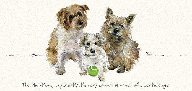 The Little Dog Laughed Premium Card Dog TERRIERS Squirrel, Lottie and Rusty