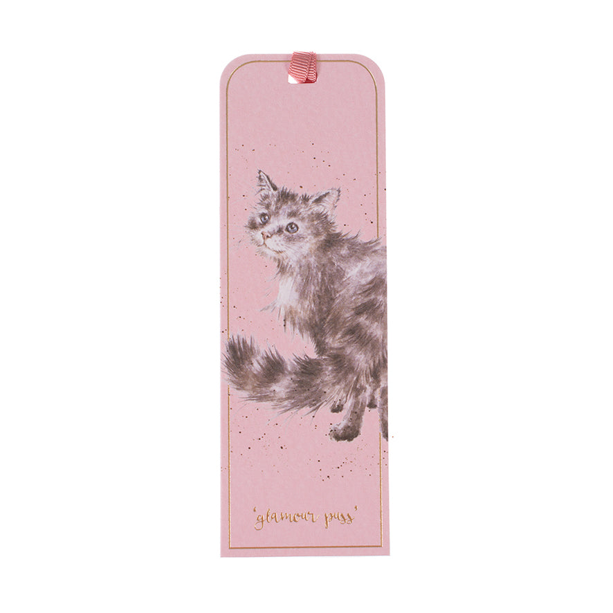 Wrendale Designs Bookmark featuring Hannah Dale's artwork of a grey cat channeling Zsa Zsa Gábor