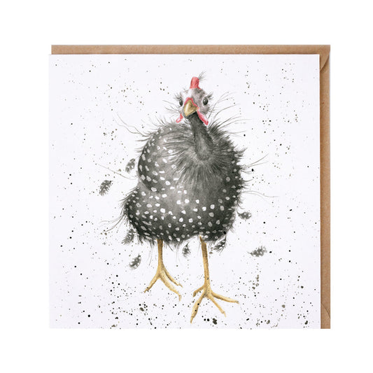 Wrendale Designs card Country Set QUEEN OF THE CATWALK guinea fowl