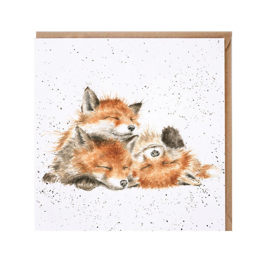 Wrendale Designs card Country Set THE AFTERNOON NAP fox cubs