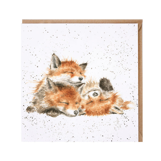 Wrendale Designs card Country Set THE AFTERNOON NAP fox cubs