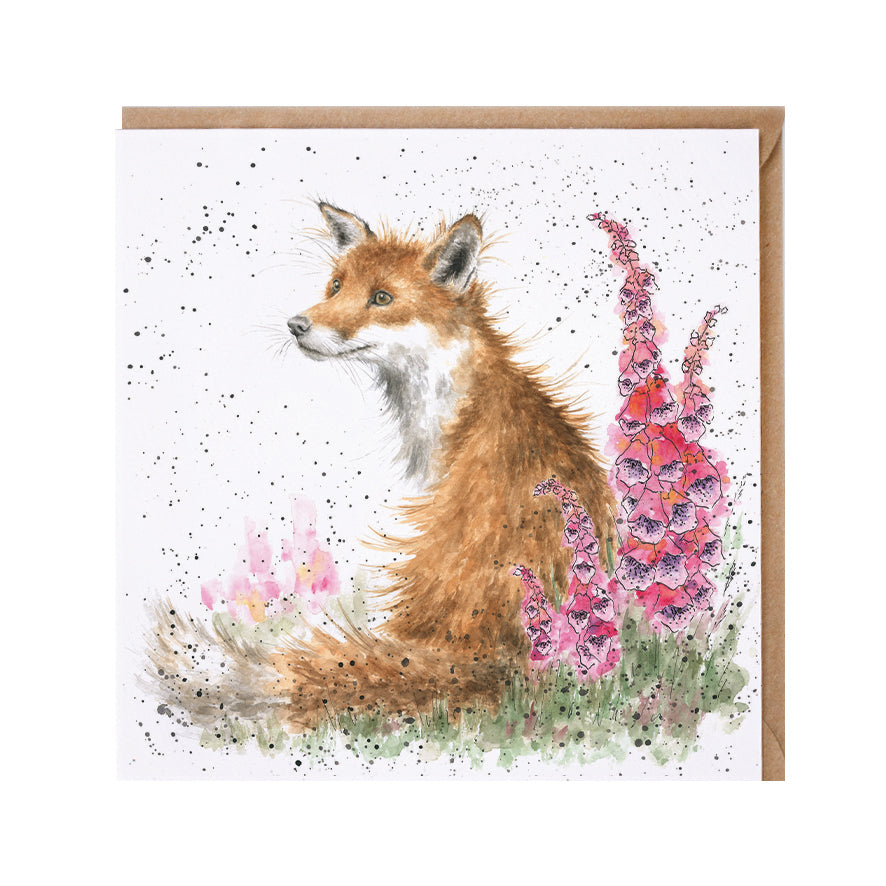 Wrendale Designs card Country Set FOXGLOVES fox foxgloves