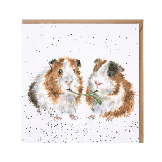 Wrendale Designs card Country Set LETTUCE BE FRIENDS Guinea Pigs